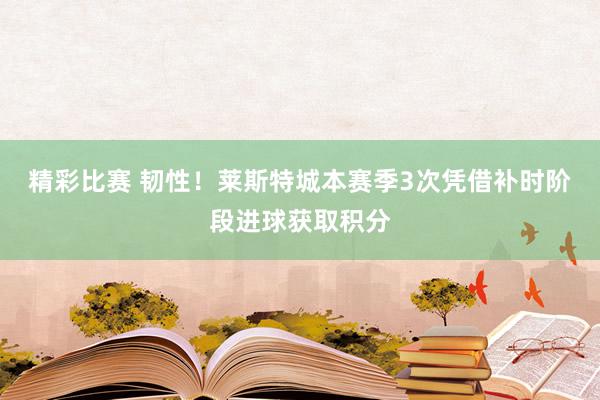 精彩比赛 韧性！莱斯特城本赛季3次凭借补时阶段进球获取积分